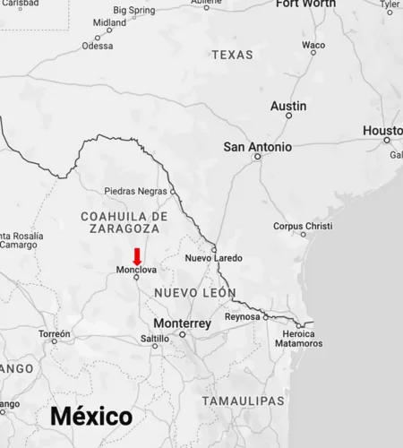 Mapa de ubicación de SEREES en Monclova, Coahuila, México